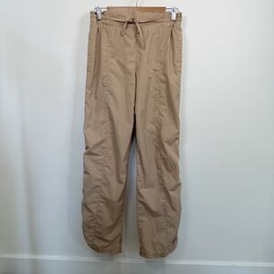 Adidas Parley Pants Women Small Tan Hiphop Dance Track Stripes Ruched